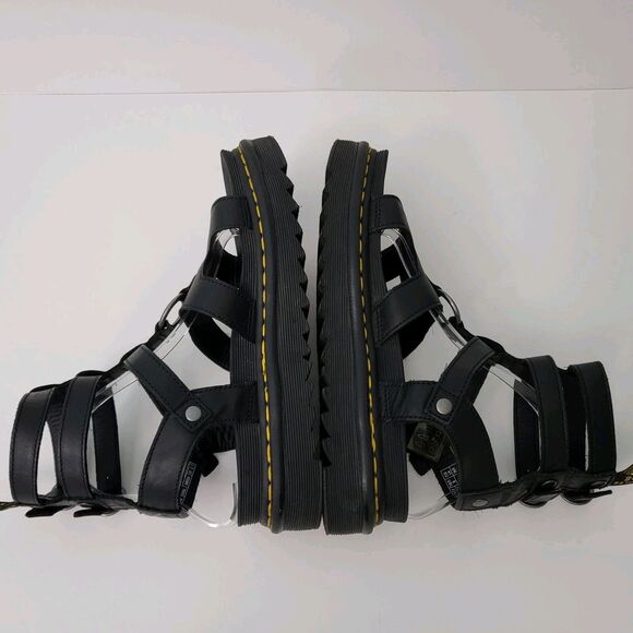 DR MARTENS Adaira Gladiator Sandals Womens 9 Platform Black Leather Buckle - Picture 6 of 11